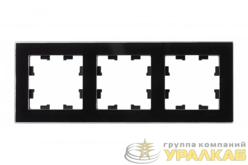 Рамка 3-м AtlasDesign Nature стекло черн. SE 