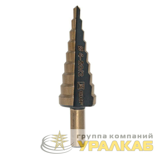 Сверло ступенчатое ST-4-20/2 HSS 9 ступ. EKF ST-4-20/2 детальная картинка