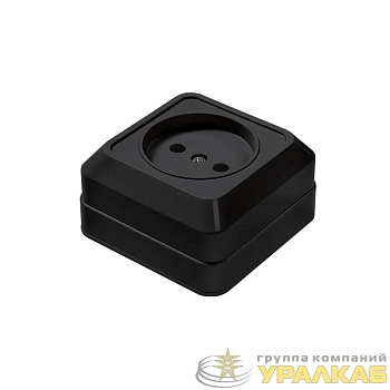 Розетка 1-м BOLLETO накладная 7022B черн. IN HOME 