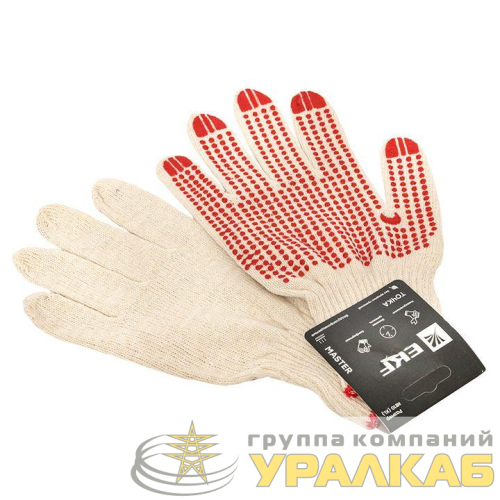 Перчатки рабочие ТОЧКА с ПВХ-покрытием (10 класс 9 разм) Master EKF pe10ct-9-mas