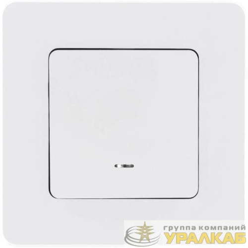 Переключатель 1-кл. Inspiria 10А IP20 250В 10AX с подсветкой/индикацией механизм бел. IEK 673660 детальная картинка