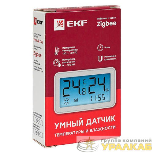 Датчик температуры и влажности с экраном умный Zigbee Connect EKF is-th-zb