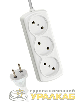 Удлинитель 3х7м 6А IP20 ПВС 2х0.75 КОСМОС YKsm7m-3g(6A)S