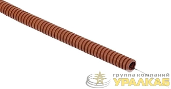 Труба гофрированная ПВХ d25мм с протяжкой дуб (УП.25м) ELASTA IEK ET-TG21-121-025-025-K24
