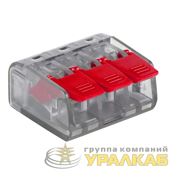 Клемма строительно-монтажная СМК 221-413 3-проводная 0.2-4кв.мм (уп.100шт) PROxima EKF 