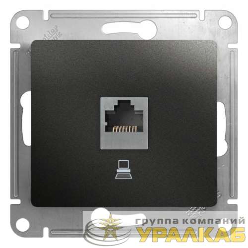 Розетка компьютерная 1-м Glossa RJ45 кат.5E механизм антрацит SE GSL000781K детальная картинка