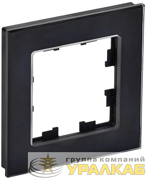 Рамка 1-м BRITE РУ-1-2-БрЧ стекло черн. IEK BR-M12-G-K02