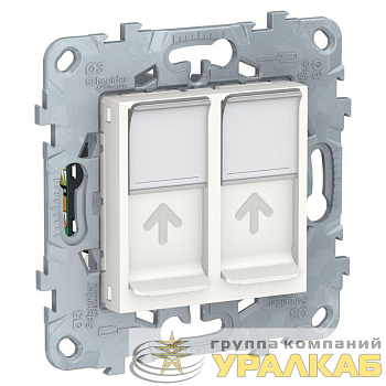 Механизм розетки компьютерной 2-м Unica New RJ45 кат.5E UTP бел. SchE NU542018