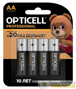 Элемент питания алкалиновый AA/LR6 (блист. 4шт) Professional Opticell 5052001/6052001