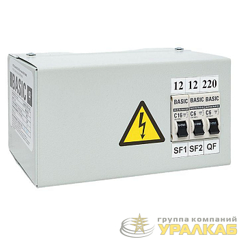 Ящик с понижающим трансформатором ЯТП 0.25 220/12В (3 авт. выкл.) Basic EKF yatp0.25 220/12v-3a