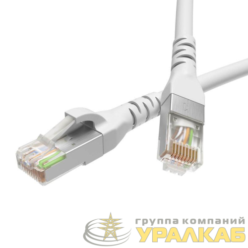 Патч-корд кат.5E F/UTP экранир. 4х2 LSZH 1м бел. DKC 