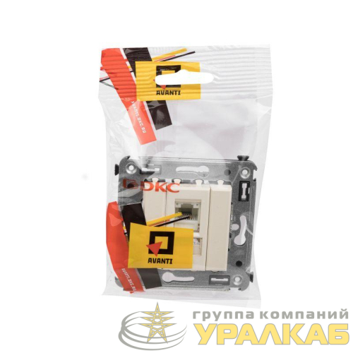 Розетка компьютерная 1-м СП RJ-45 кат.5е "Avanti" "Ванильная дымка" DKC 4405463 детальная картинка