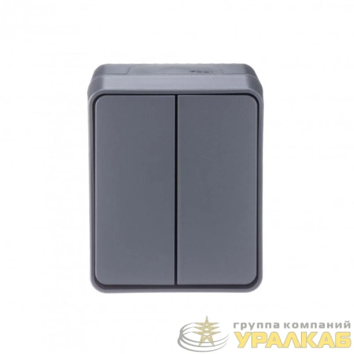 Выключатель 2-кл. ОП AtlasDesign Profi54 IP54 10AX антрацит SE ATN544051 детальная картинка