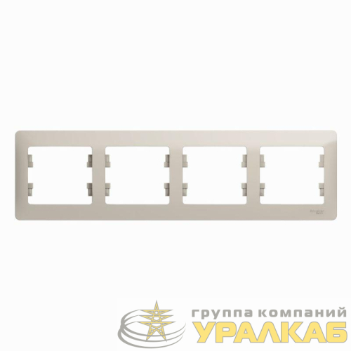 Рамка 4-м Glossa горизонт. молоч. SE GSL000904 детальная картинка