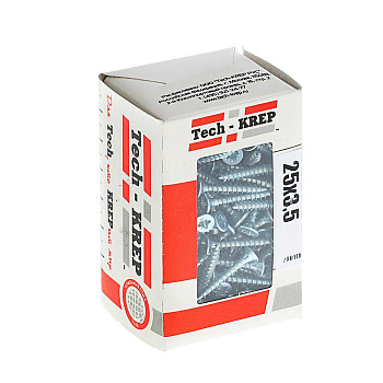Шуруп универсальный 3.5х25 цинк. с потайной головкой (уп.200шт) коробка Tech-Krep 
