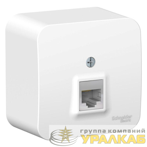 Розетка компьютерная 1-м ОП Blanca RJ45 кат.5E с изолир. пластиной бел. SE BLNIA045001 детальная картинка