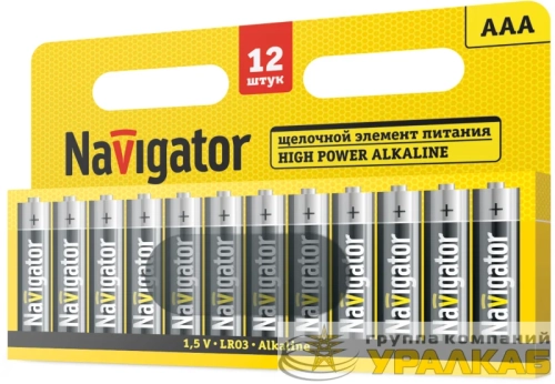 Элемент питания алкалиновый 95 160 NBT-01 AAA LR03 BP12 NAVIGATOR 95160 детальная картинка