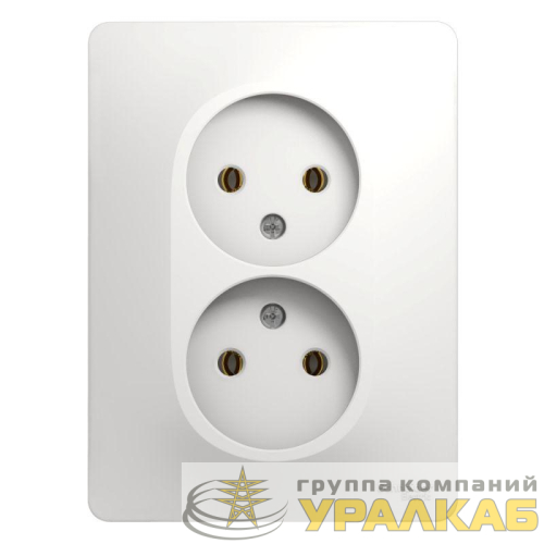 Розетка 2-м СП Glossa 16А IP20 без заземл. бел. SE GSL000120 детальная картинка