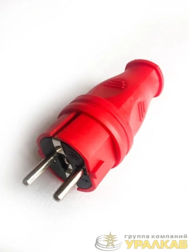Вилка прямая 16А IP44 красн. КОСМОС 