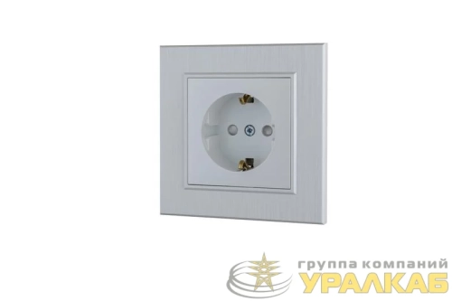 Розетка 1-м Karea LINE STAR с заземл. жемчуж. Makel 