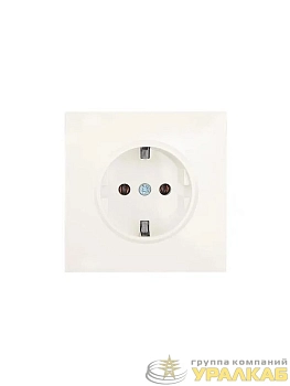 Розетка 1-мест. с/з ПБТ СП ZIMA IP20 16А безвинт. зажим слон. кость LEZARD 