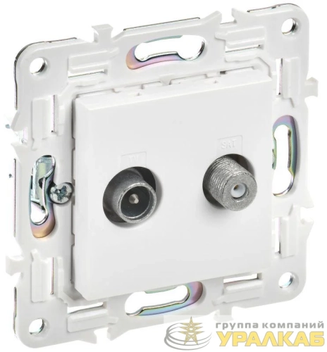 Розетка двойная TV+SAT SKANDY SK-A13W арктич. бел. IEK SK-AF20-O-K01 детальная картинка