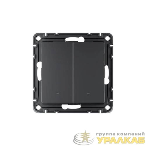 Выключатель 2-кл. AtlasDesign Smart 10А (сх. 5) L+N с подсветкой Zigbee механизм карбон SE 