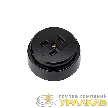 Розетка РШ для электрической плиты 32А 250В 2Р+РЕ (ОУ) черн. Rexant 11-8983
