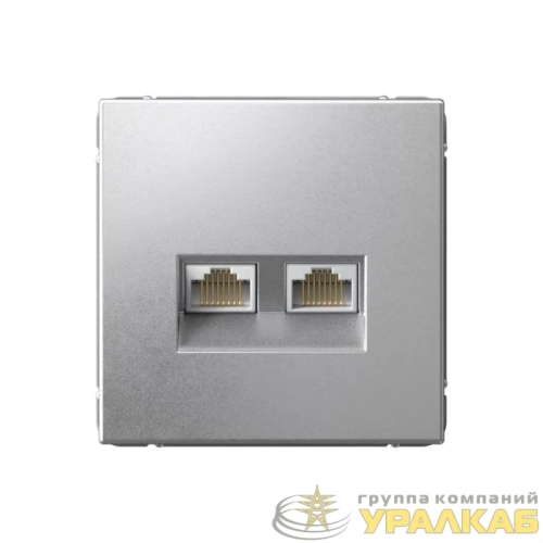 Розетка двойная компьютерная ArtGallery RJ45+RJ45 кат. 6A механизм алюм. SE 