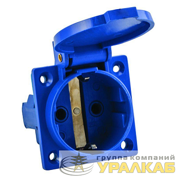 Розетка панельная 112 скрытая 2P+PЕ 16А 220В IP44 с защ. крышкой  EKF ps-112-16-220
