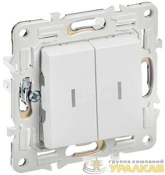 Выключатель 2-кл. SKANDY 10А SK-V09W с индикацией арктич. бел. IEK SK-V20-1-10-K01