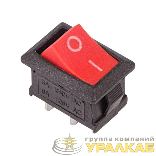Выключатель клавишный 250В 6А (2с) ON-OFF красн. Mini (RWB-201 SC-768) Rexant 36-2111