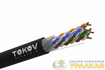 Кабель витая пара U/UTP 4х2х24AWG(0.51мм) кат.5E PE TOKOV PRO Fluke tested (м) TOKOV ELECTRIC TKP-C05-U42-5E-305-OD