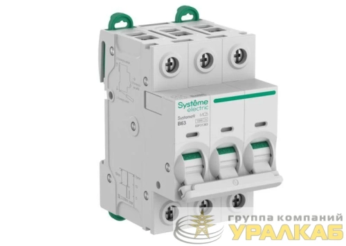 Выключатель автоматический 3п B 63А 10кА Systeme9 400В SE 