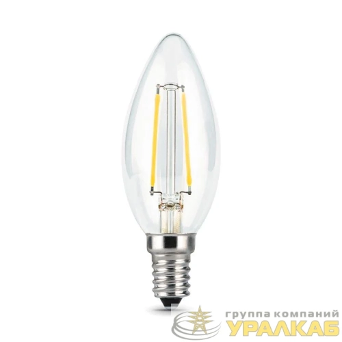 Лампа светодиодная филаментная Black Filament 9Вт свеча 2700К тепл. бел. E14 680лм GAUSS 