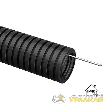 Труба гофрированная ПНД d20мм с протяжкой черн. (уп.10м) TOKOV ELECTRIC 