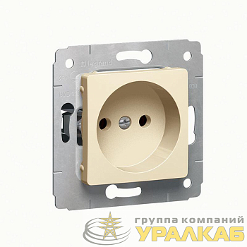 Механизм розетки 1-м СП Cariva 16А IP20 250В 2P без заземл. сл. кость Leg 