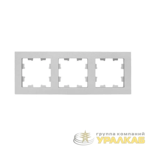 Рамка 3-м Эпика пластик алюм. EKF 