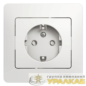 Розетка 1-м СП Glossa 16А IP20 с заземл. защ. шторки в сборе бел. SE GSL000144