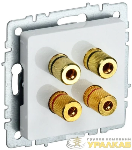 Аудиорозетка 4-м BRITE РА10-БрБ механизм бел. IEK BR-S40-K01 детальная картинка