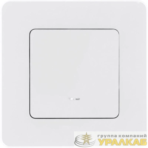 Выключатель 1-кл. Inspiria 10А IP20 250В 10AX с подсветкой/индикацией механизм бел. IEK 673610 детальная картинка