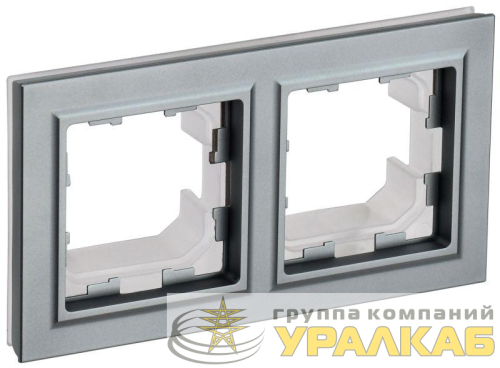 Рамка 2-м IP44 BRITE РУ-2-БрС-44 сталь IEK BR-M22-44-K46