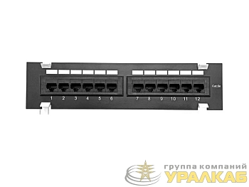 Патч-панель настенная 12 портов RJ45 UTP кат.5E TOKOV ELECTRIC TKE-WMPP-5E-1U-12P-UTP