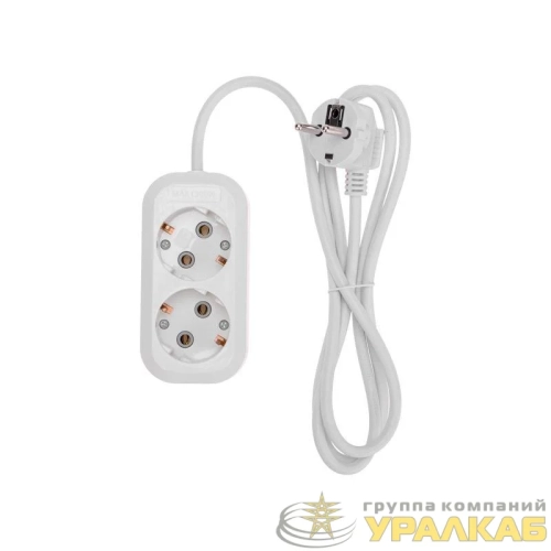 Удлинитель 2 гнезда 1.5м 3х0.75кв.мм с/з бел. PROCONNECT 13-4202 детальная картинка