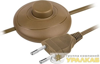 Шнур 61 718 NPS-FS01-170-2х0.5-BR 1.7м с выкл. корич. Navigator 61718