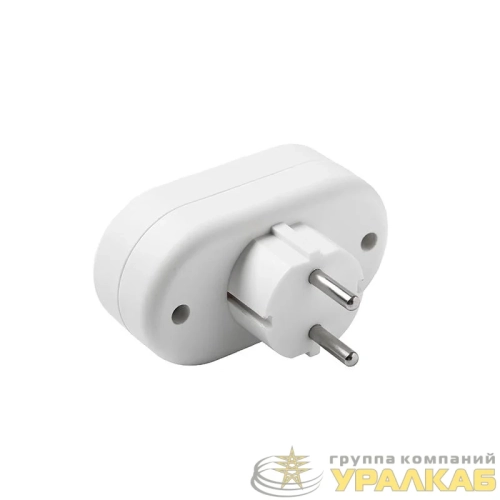 Разветвитель 2-м плоский без заземл. 10А 2200Вт 250В бел. DОМТОК 