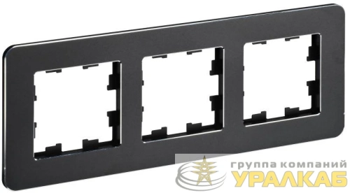 Рамка 3-м BRITE РУ-3-1-Бр метал. черн. RE IEK BR-M32-M-01-K02 детальная картинка