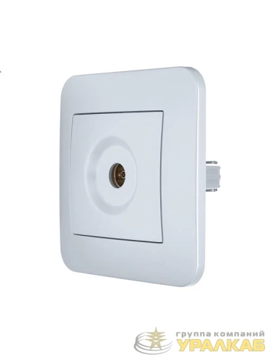 Розетка телевизионная проходная TV СП ASTI IP20 в сборе жемчуж./бел. перламутр. LEZARD 7081-3030-129 детальная картинка