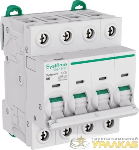 Выключатель автоматический 4п D 6А 10кА Systeme9 400В SE 