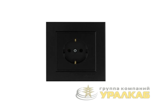 Розетка с заземления Karea черн. Makel 